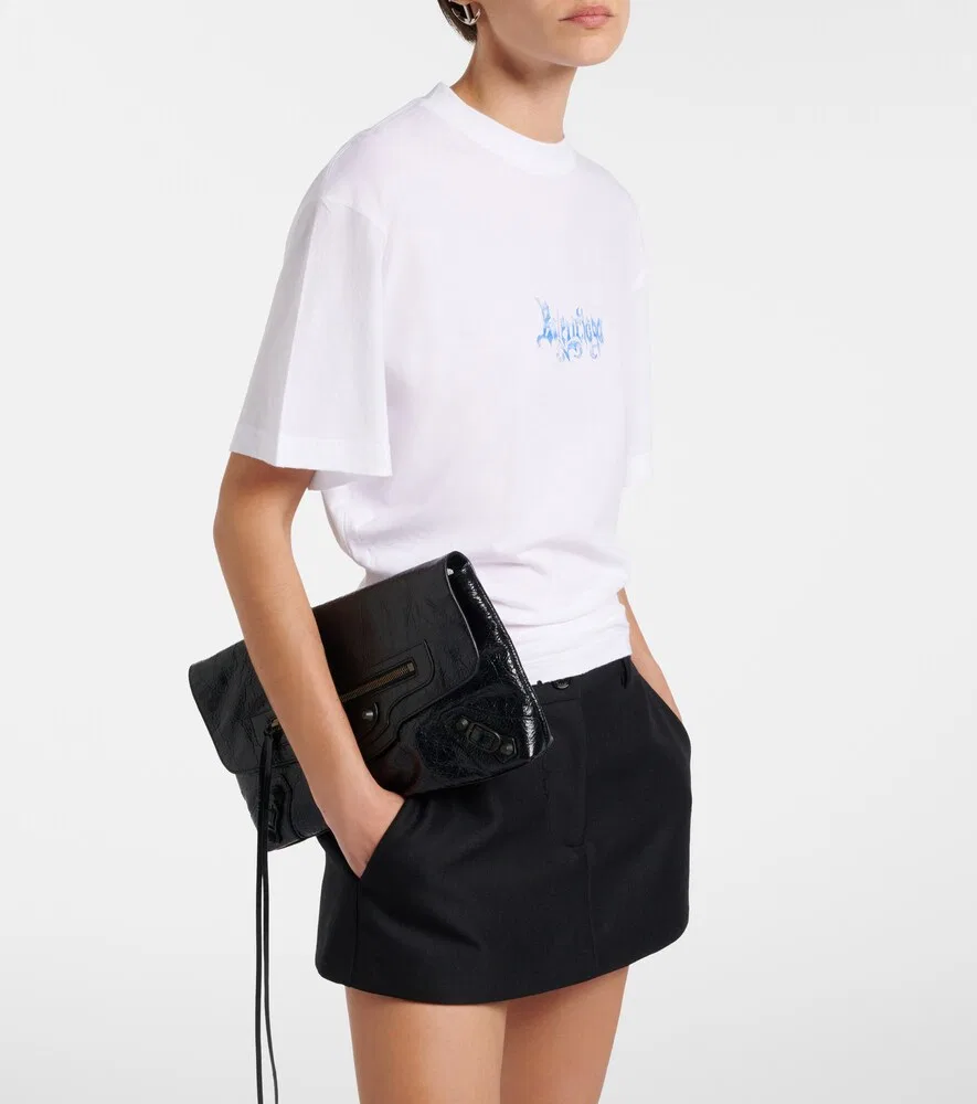 Хлопковая трикотажная футболка с логотипом Balenciaga, белый — фото 2