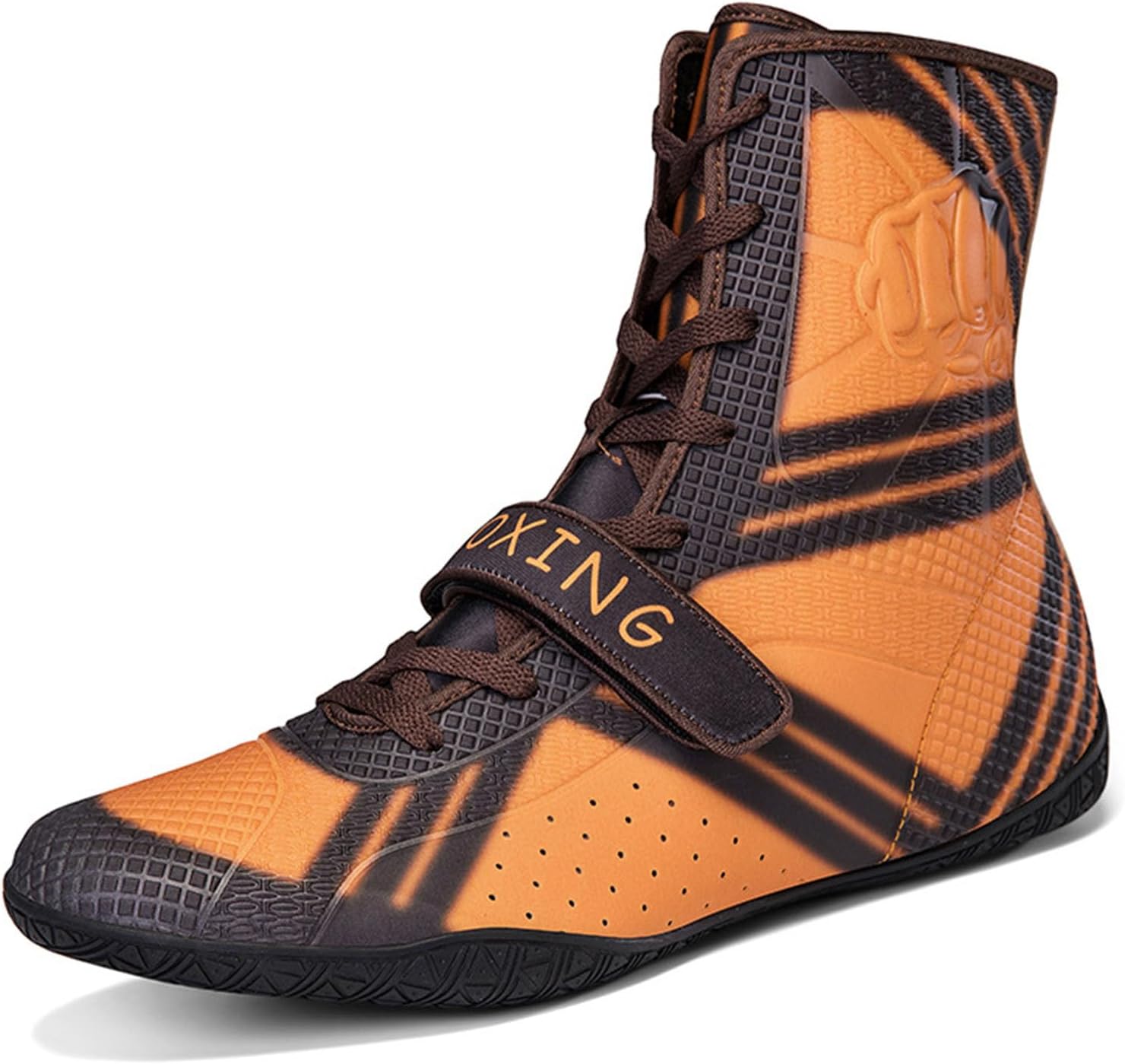 

Борцовские и боксерские кроссовки для мужчин, легкие, дышащие, для фитнеса, нескользящие тренировочные обувь Zivopah, оранжевый