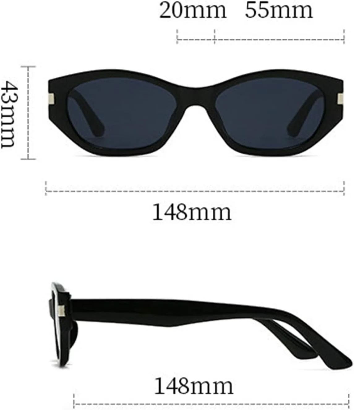 

Солнцезащитные очки COTIA 2025 в стиле «кошачий глаз» для женщин и мужчин, винтажные, маленькие, многоугольные, овальные, для путешествий и отдыха на природе, Grey