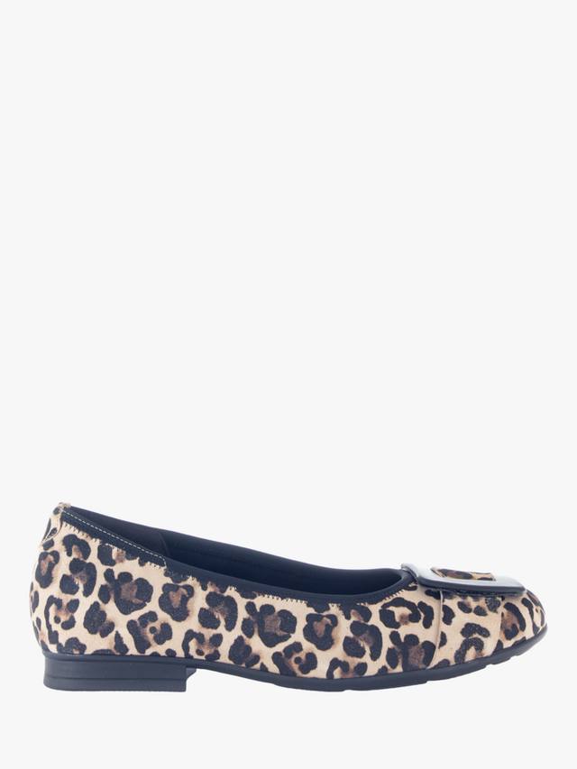 Paige Wide Fit туфли-лодочки из замши с леопардовым принтом Gabor, Brown/Multi