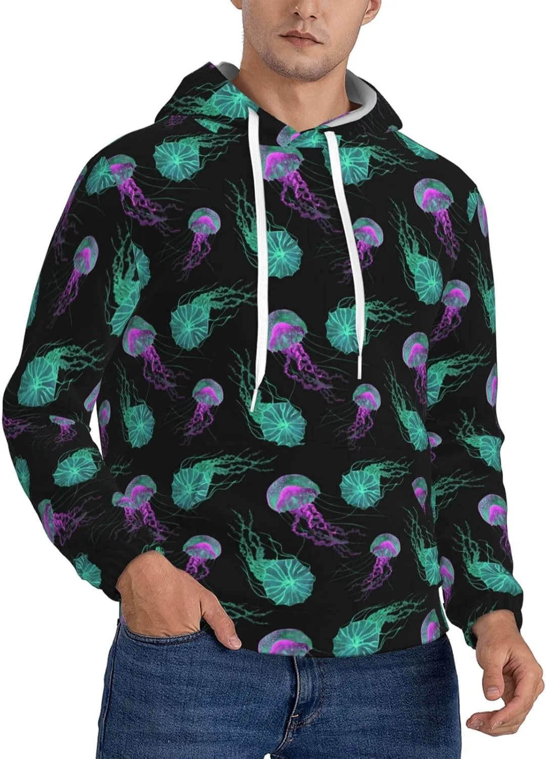 

Толстовка с капюшоном Jellyfish Glow In Dark, с карманами SDERDZSE