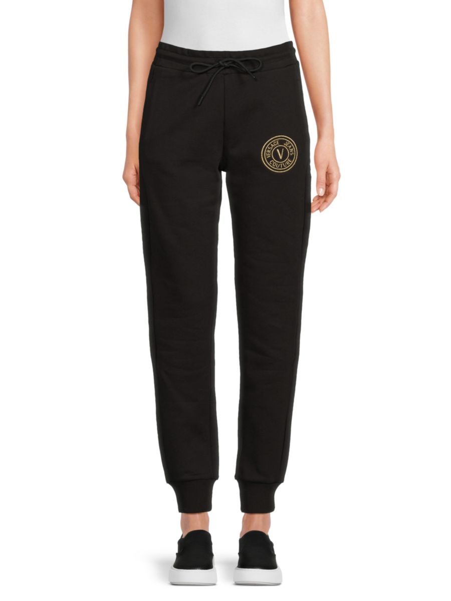 

Спортивные брюки с завязками и логотипом Versace Jeans Couture, цвет Black Gold