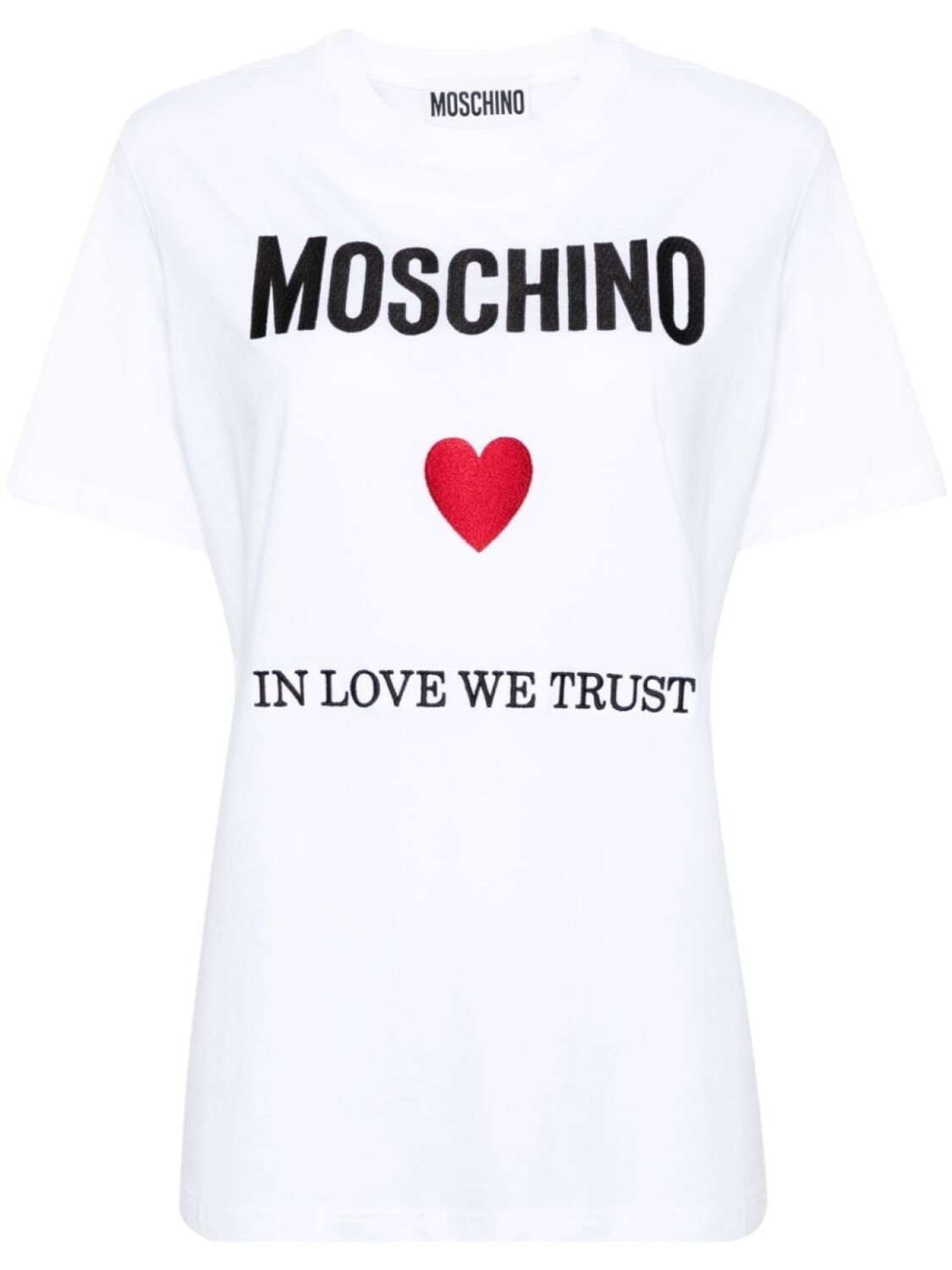 

Moschino футболка In Love We Trust, белый