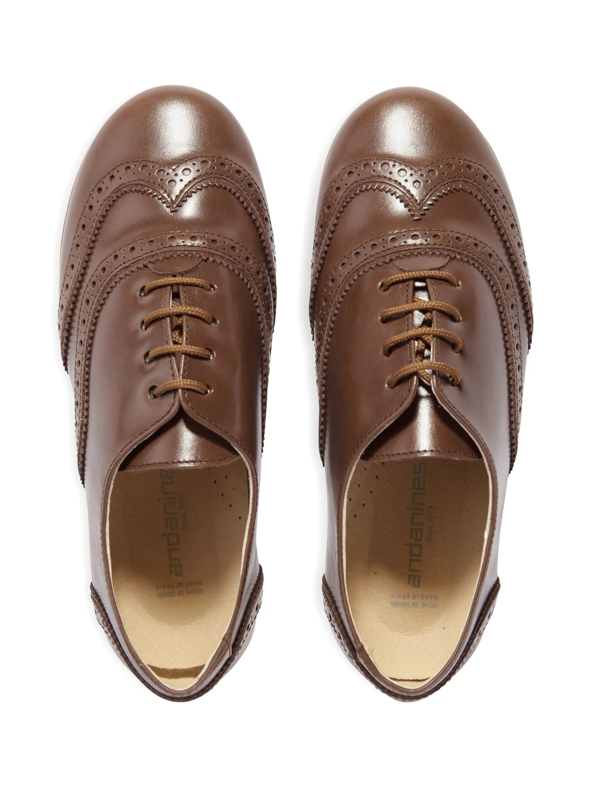 Лоферы Wingtip на шнуровке Andanines, коричневый — фото 4