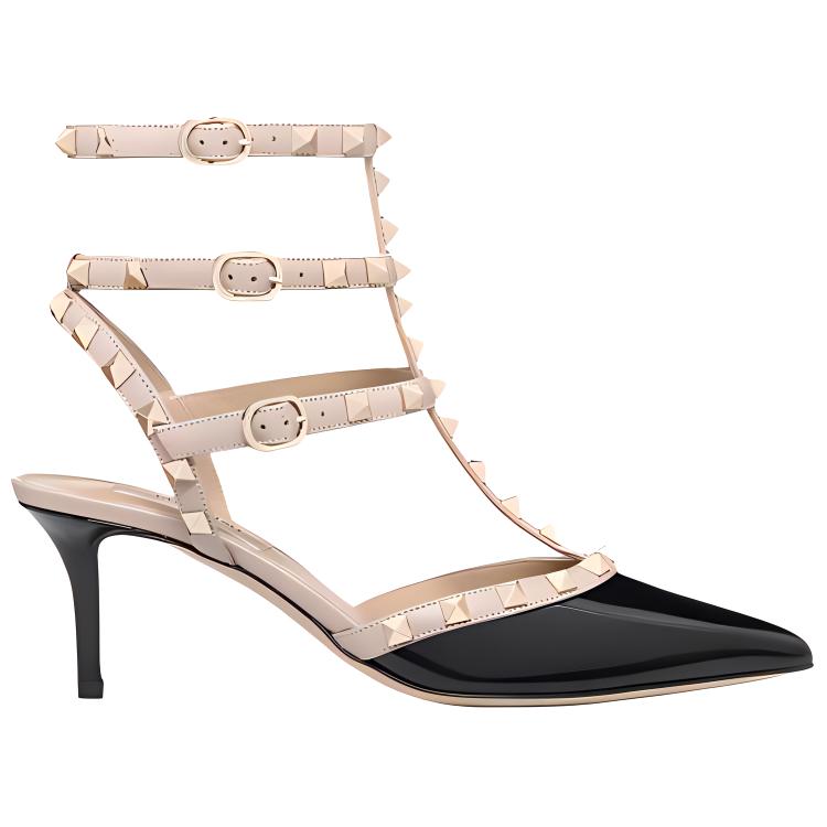 ROCKSTUD Slim Heel Высокие каблуки 6.5 см Женские Черные Valentino — фото 3