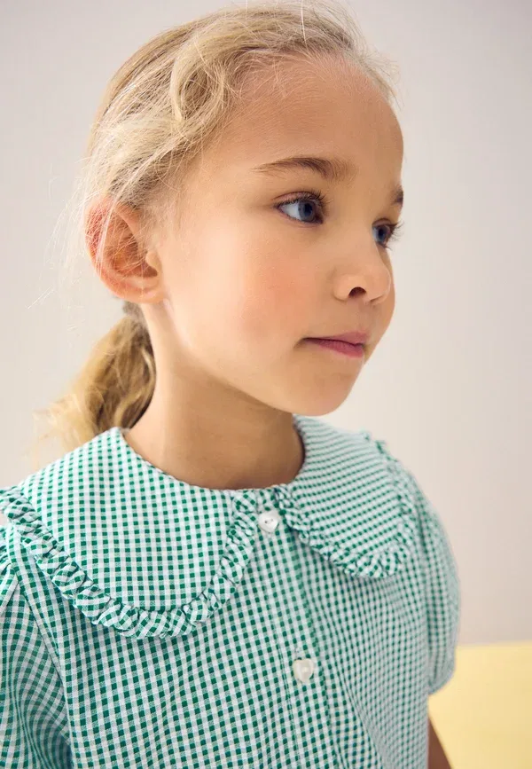 Платье Next Rich school gingham tiered pretty day dress, зеленый — фото 4