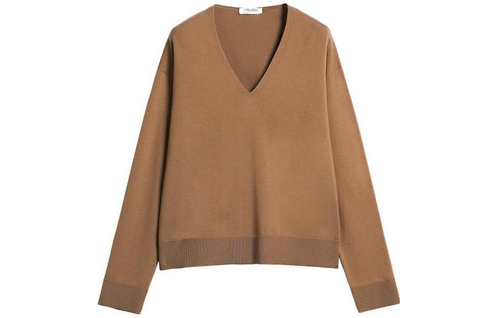 

Вязаный джемпер с V-образным вырезом 'S MAX MARA, Camel
