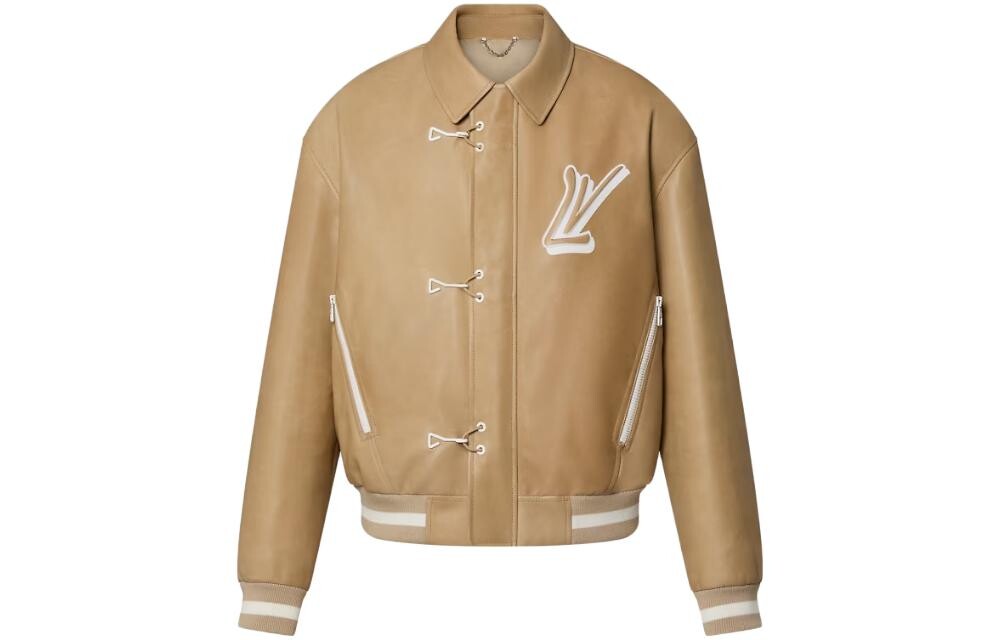 Кожаная куртка мужская хаки Louis Vuitton, хаки