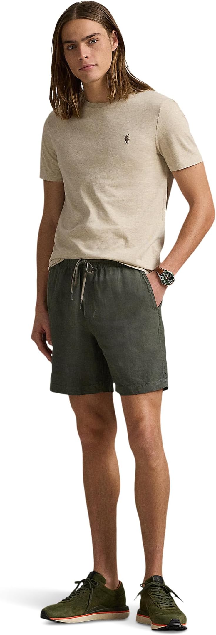 Футболка Polo Ralph Lauren Classic Fit Jersey Crewneck T-Shirt, цвет Expedition Dune Heather — фото 4