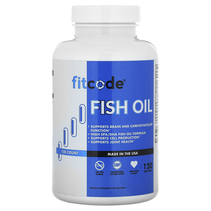 

fitcode, рыбий жир, 1000 мг, 120 капсул
