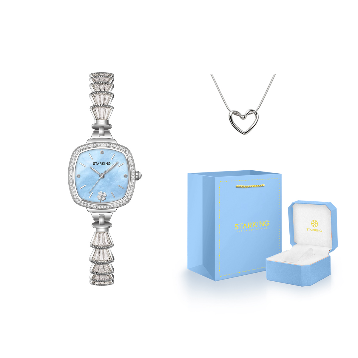 

STARKING Часы Quartz Movement Stainless Steel Watchband Watch Women's Watch Mother of Pearl Color Watch Dial
