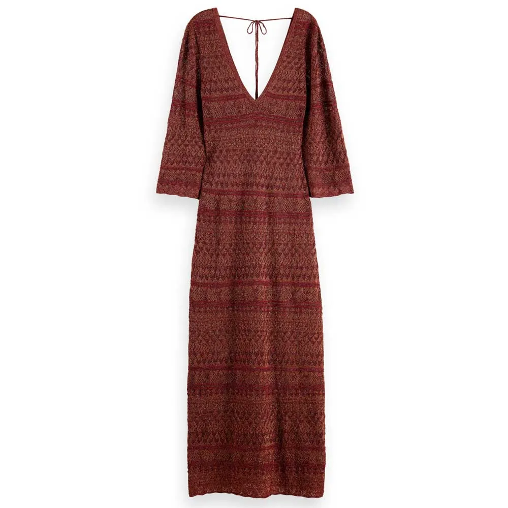 

Платье Scotch & Soda Metallic Pointelle 3/4 Sleeve Long, красный