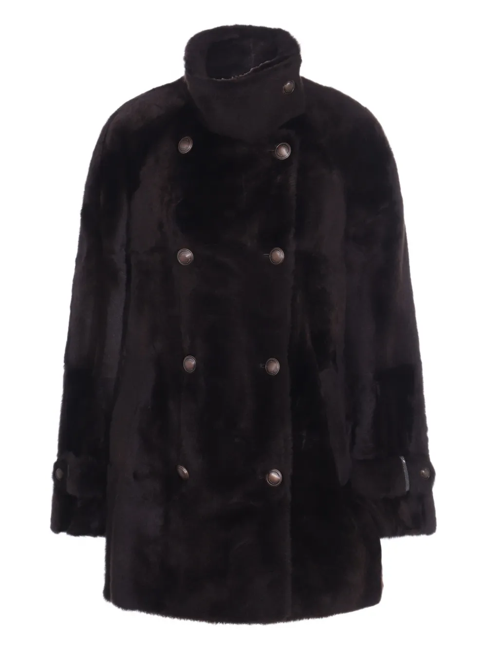 

Двубортное пальто Brunello Cucinelli, коричневый