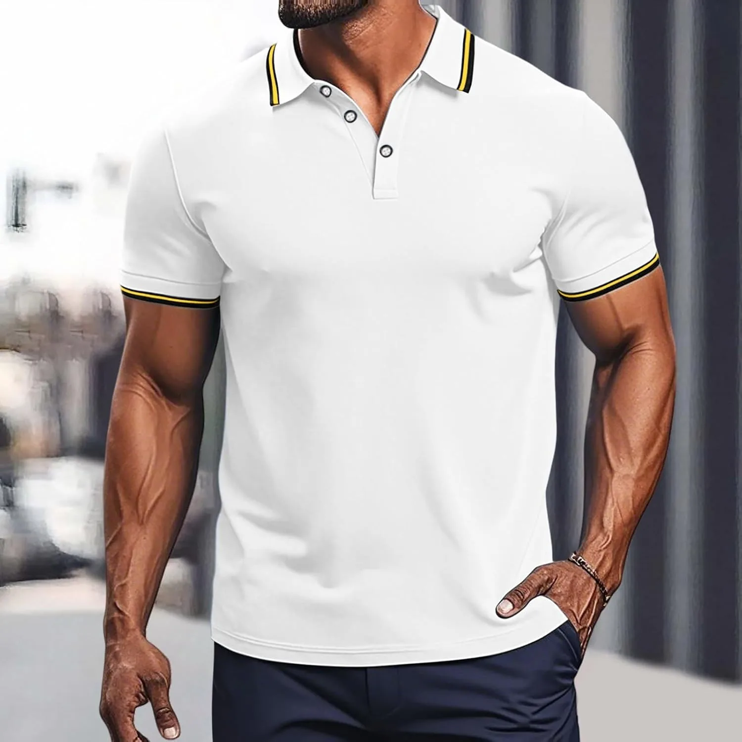 Мужская летняя рубашка с коротким рукавом Casual Loose Fit — фото 3