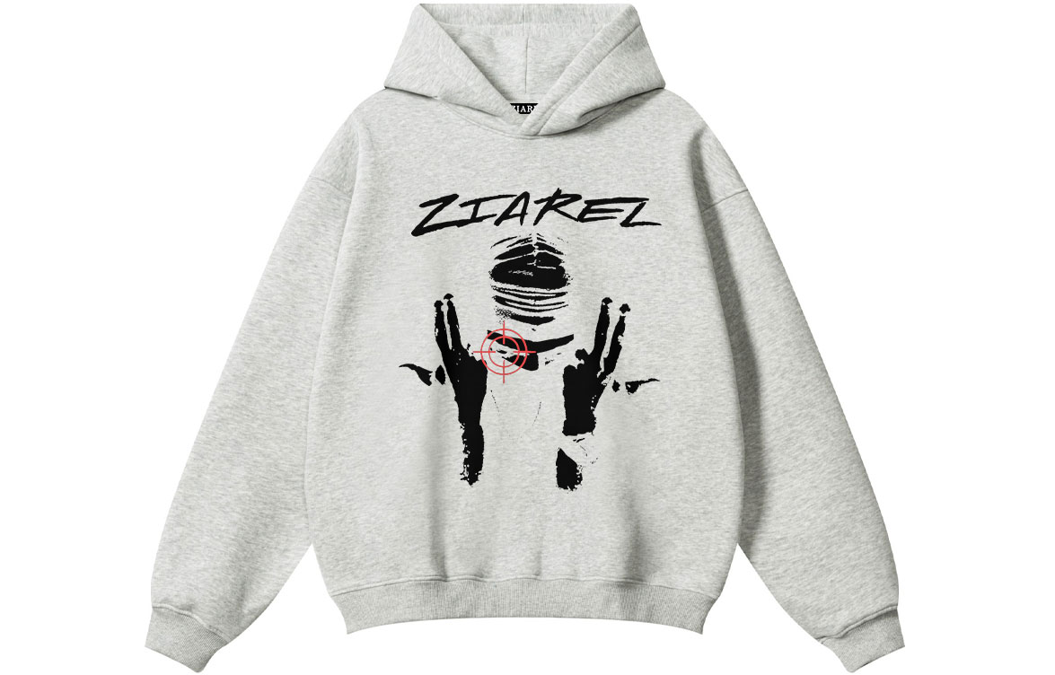 

Толстовка Unisex Hooded Moderate Heavyweight ZIAREL, белый heather серый