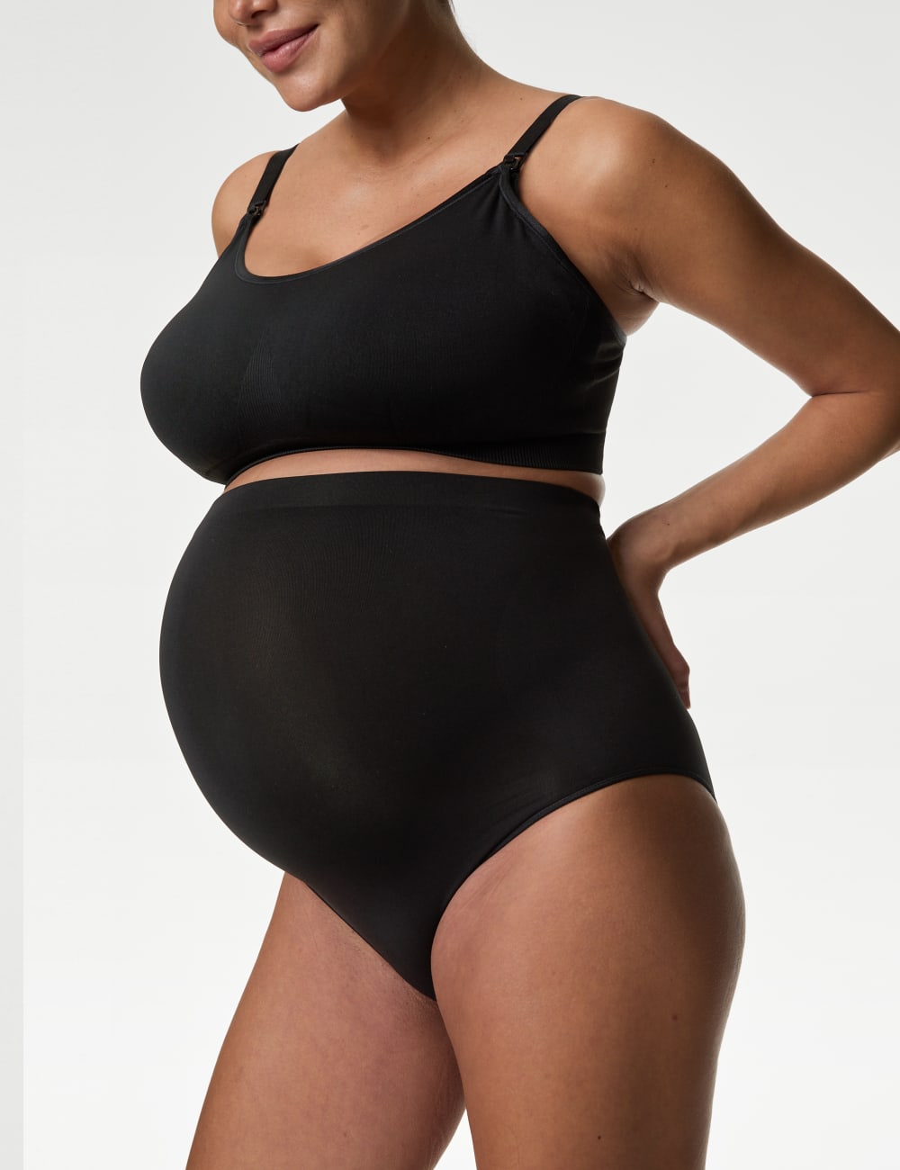 

3 шт. бесшовные трусы для беременных Over Bump Marks & Spencer, черный