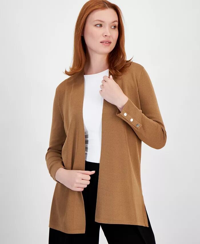 

Женский кардиган Carmel с открытым передом и манжетами на пуговицах Anne Klein, коричневый