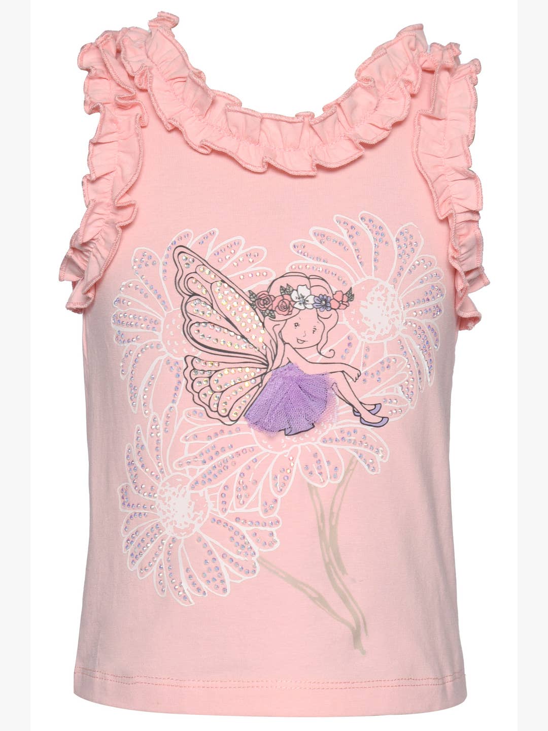 Baby | Майка с рюшами и сеткой для девочек Daisy Fairy Baby Sara, светло-коралловый — фото 2