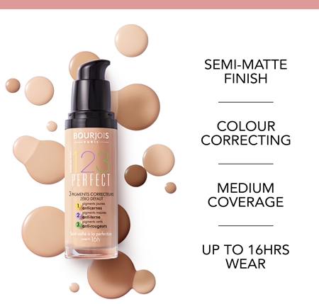 Жидкая основа для идеального внешнего вида Bourjois 123 Perfect, 52 Vanille SPF 10 30 ml — фото 3