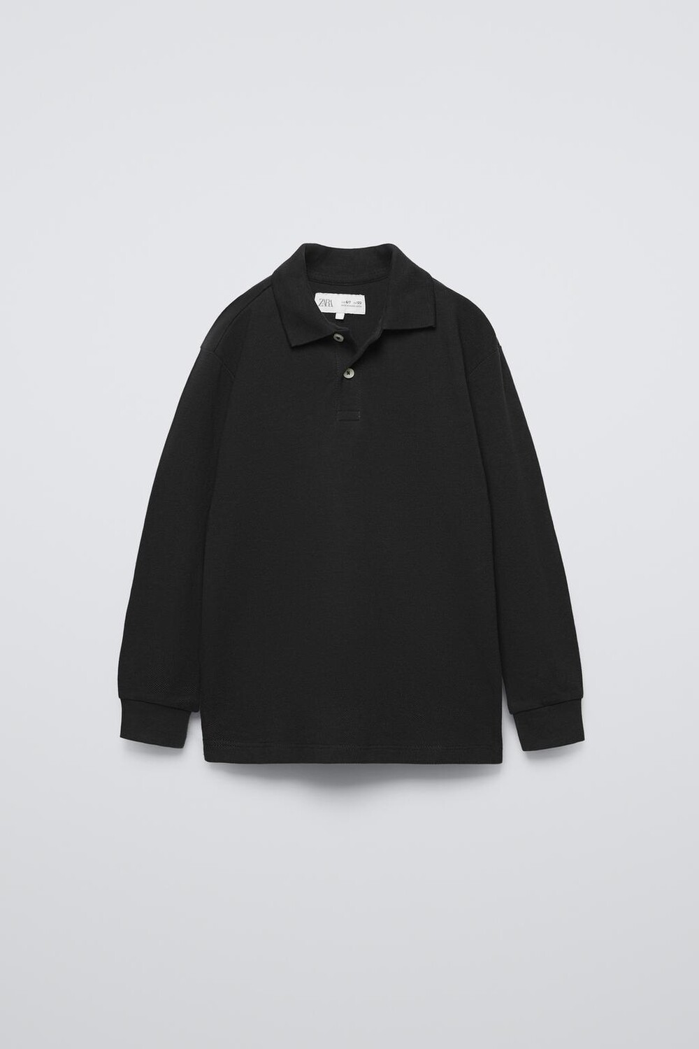 

Базовая рубашка-поло из пике ZARA, черный