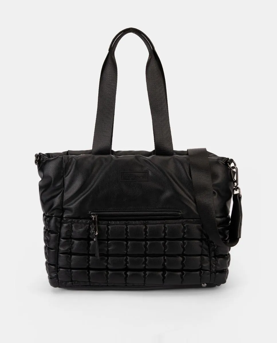

Стеганая сумка со сборками и двумя ручками Pepe Moll, черный
