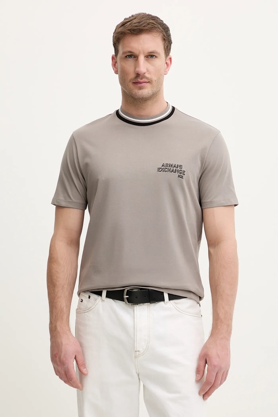 

Хлопковая футболка Armani Exchange, бежевый