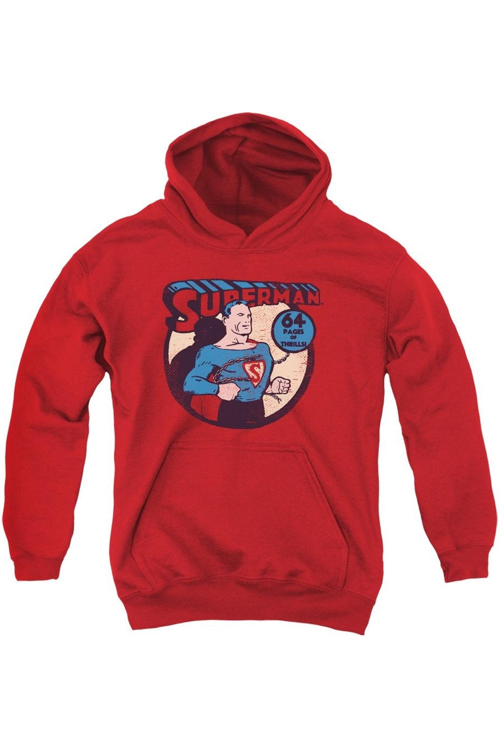 

DC Comics Супермен 64 молодежная толстовка с капюшоном Gildan, красный