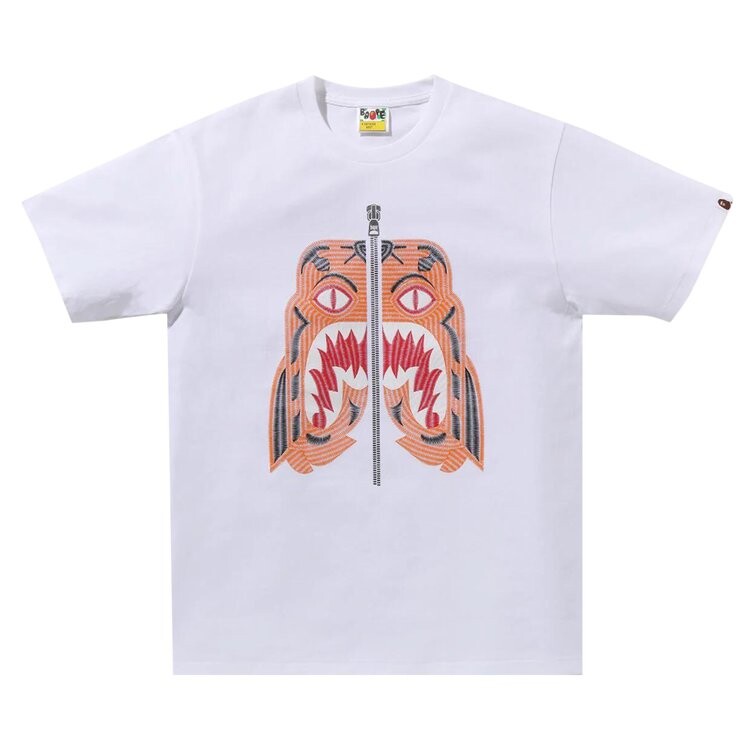 

Футболка BAPE Embroidery Style Tiger 'White', белый