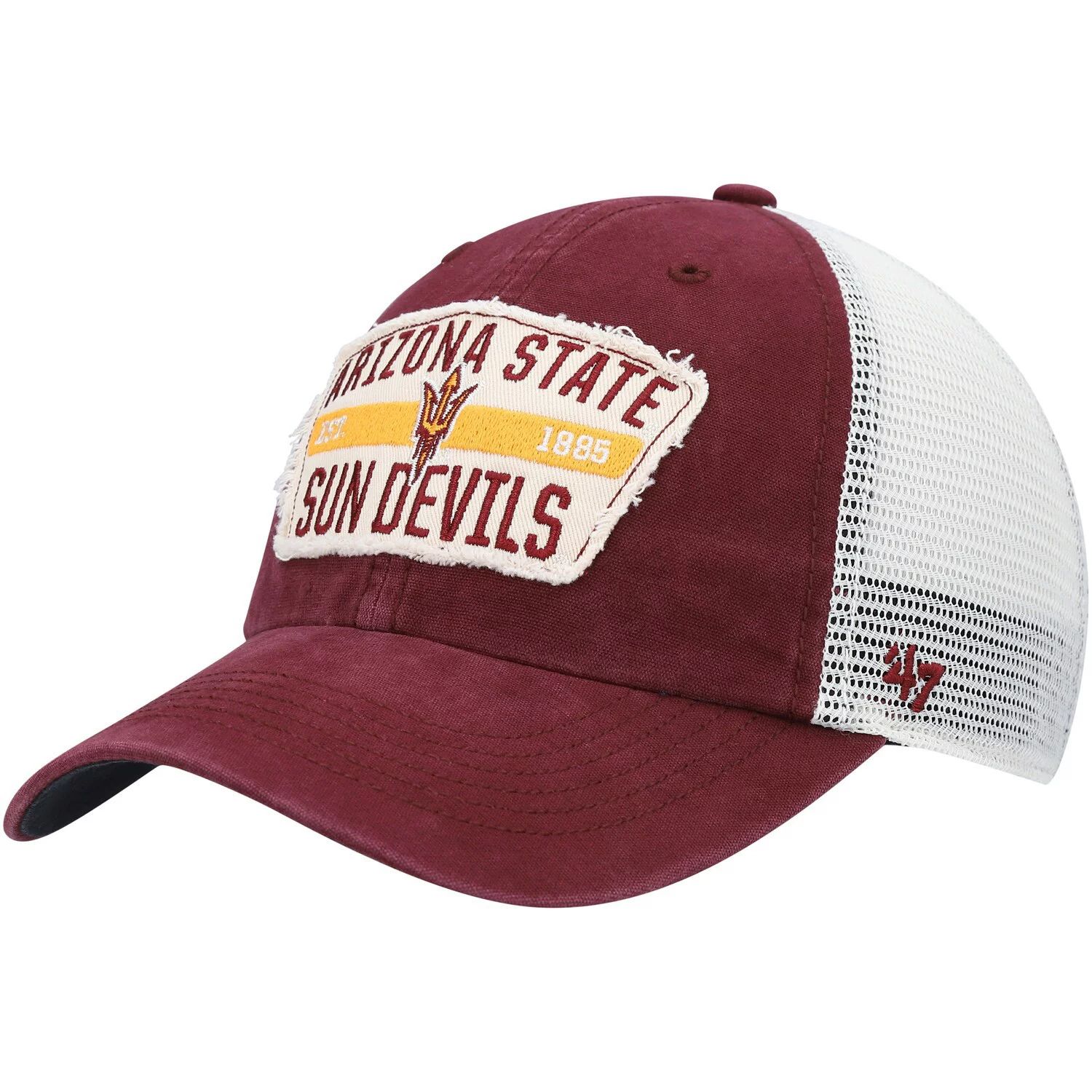 

Мужская темно-бордовая кепка '47 Arizona State Sun Devils Crawford Clean Up Trucker Snapback