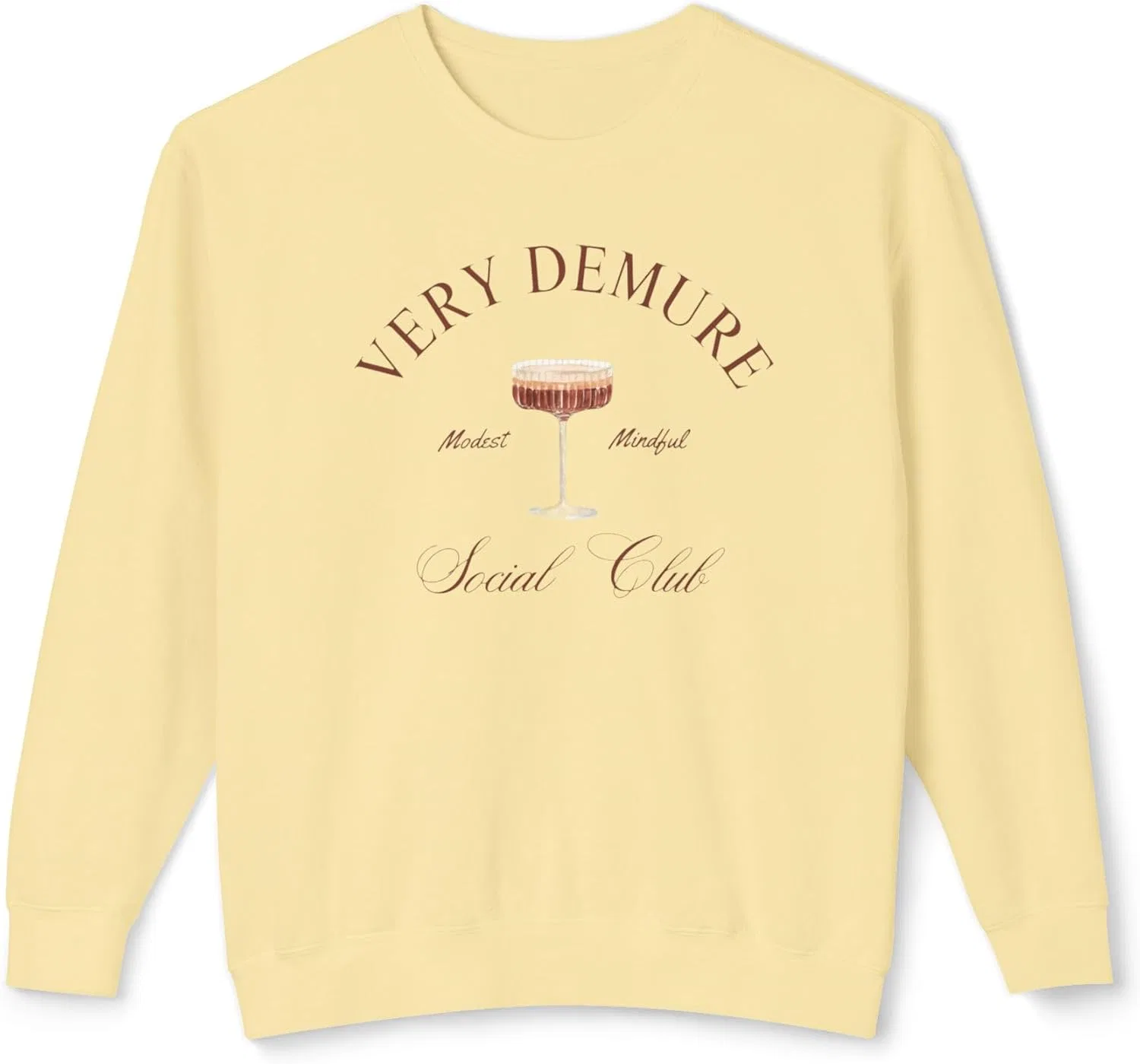 Свитшот Demure Social Club, скромный и милый, легкий, симпатичный пуловер, уютный унисекс-свитер GENERIC, Butter