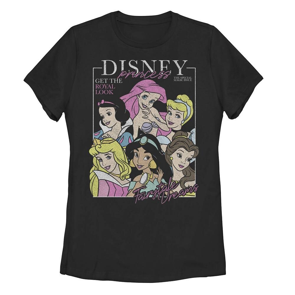 

Футболка с рисунком на обложке журнала Disney Princess Juniors для детей, черный