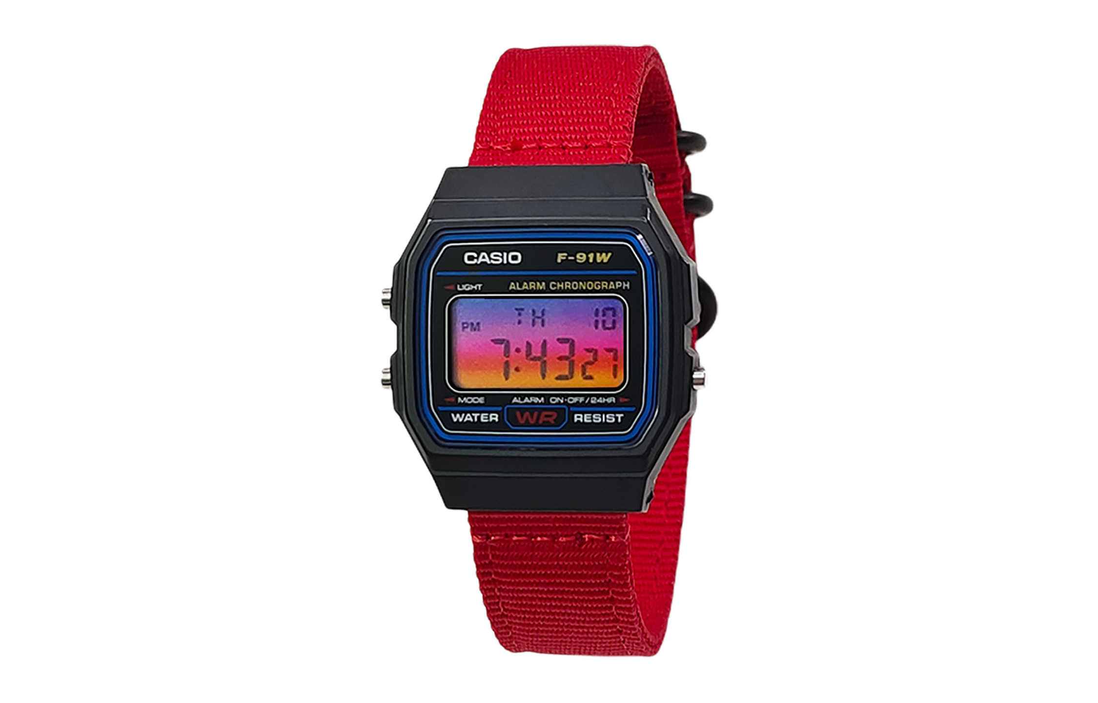 

CASIO Мужские часы Retrofit Series с кварцевым механизмом и нейлоновым ремешком, черный циферблат