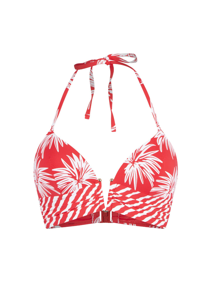 

Linga Dore Треугольный верх бикини в полоску с рисунком листьев
