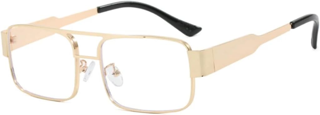 

Солнцезащитные очки с защитой UV400 | Металлическая маленькая оправа в стиле панк | для женщин и мужчин, для занятий спортом на открытом воздухе и вождения DSVIGF, Gold Clear