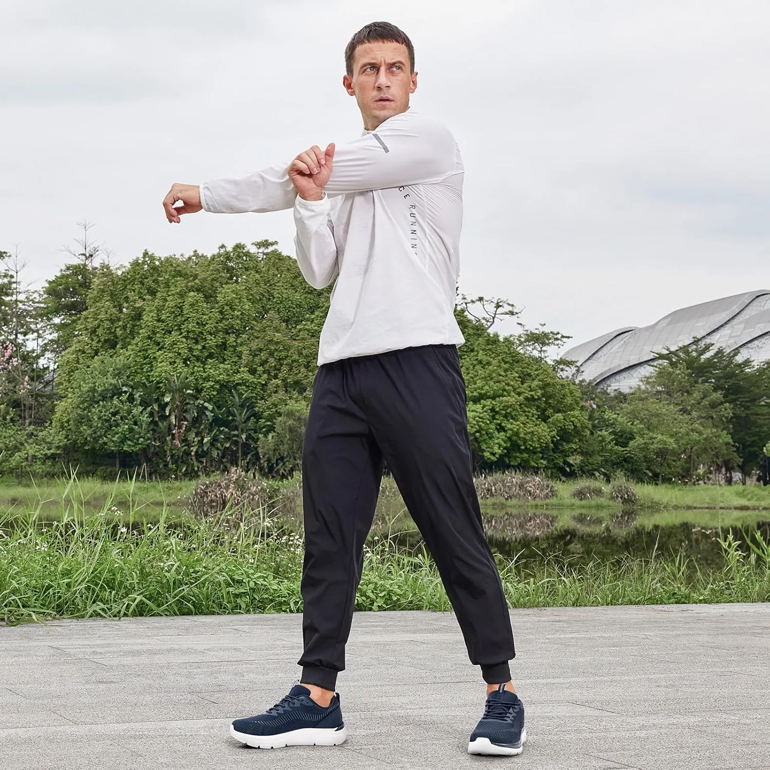 Мужские кроссовки для ходьбы FitVille, очень широкие, дышащие, удобные спортивные кроссовки для широкой стопы, Midnight Blue — фото 2