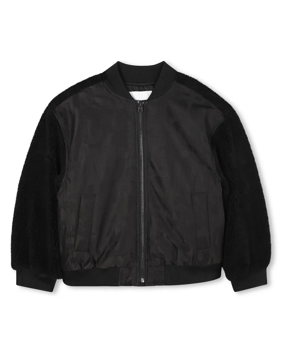 

Детская куртка черного цвета с длинными рукавами Marc Jacobs