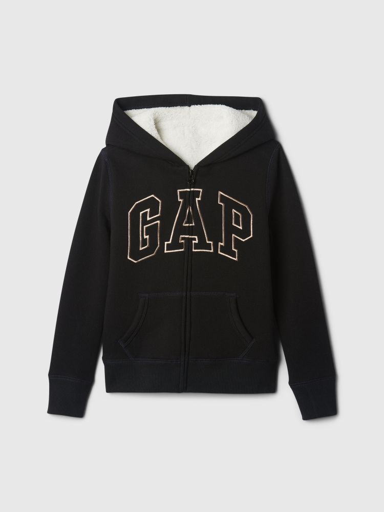 

Детская толстовка из шерпы с логотипом Gap, черный