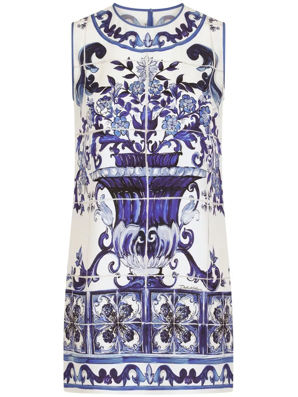 

Удлиненный топ с принтом Majolica DOLCE & GABBANA, белый