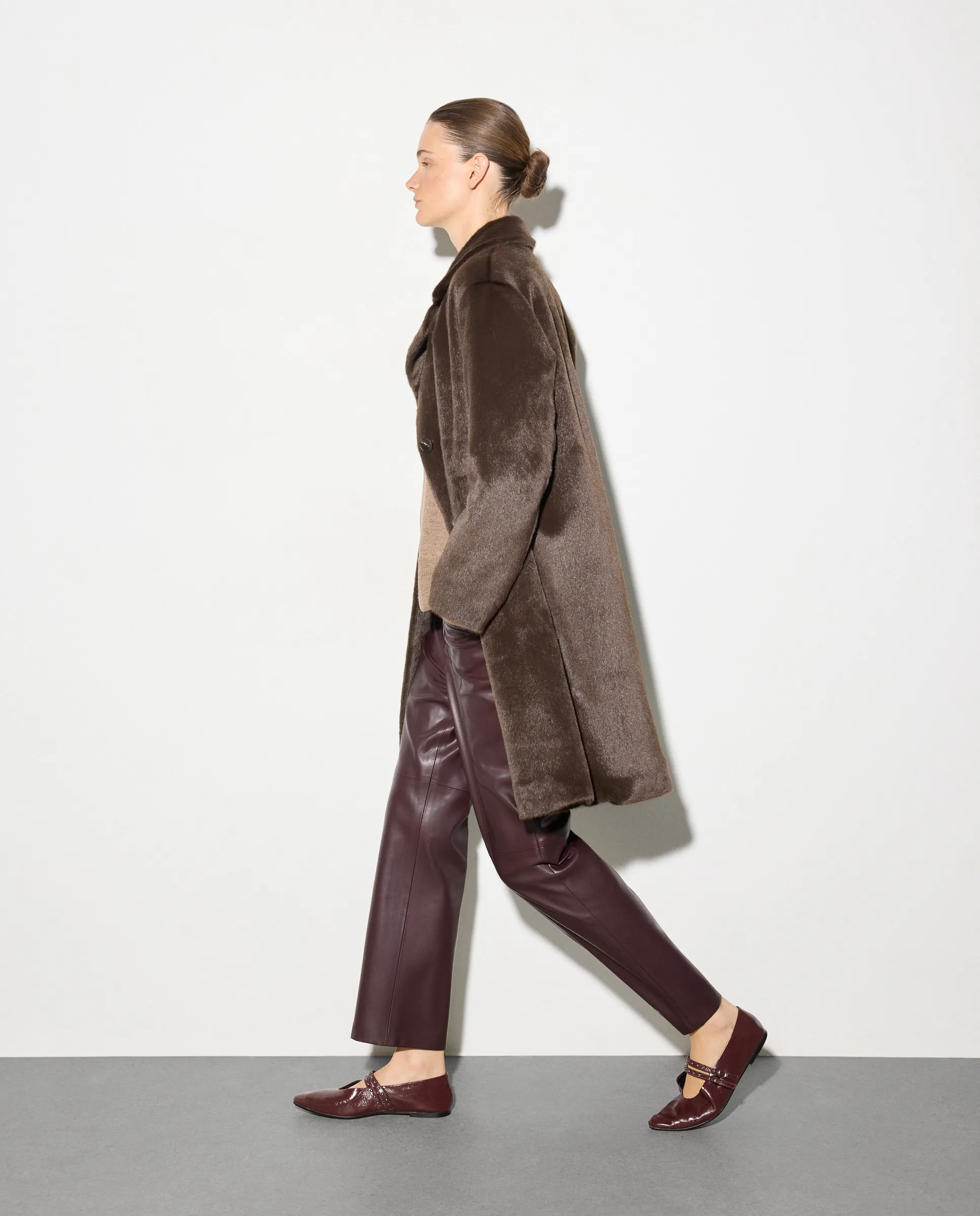 

Женское пальто однотонное, пошив, шерсть Woman El Corte Inglés, шоколадный