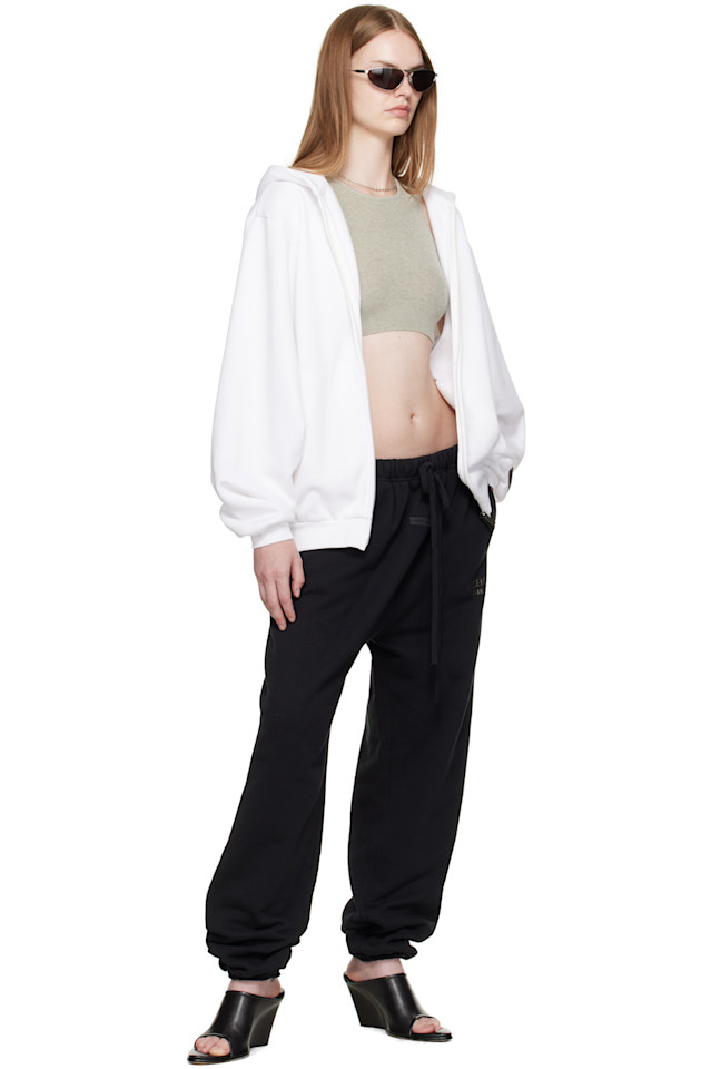Fear Of God Essentials Белая флисовая толстовка на молнии в стиле 90-х — фото 4