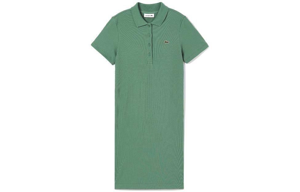 

Платье с короткими рукавами женское зеленое Lacoste