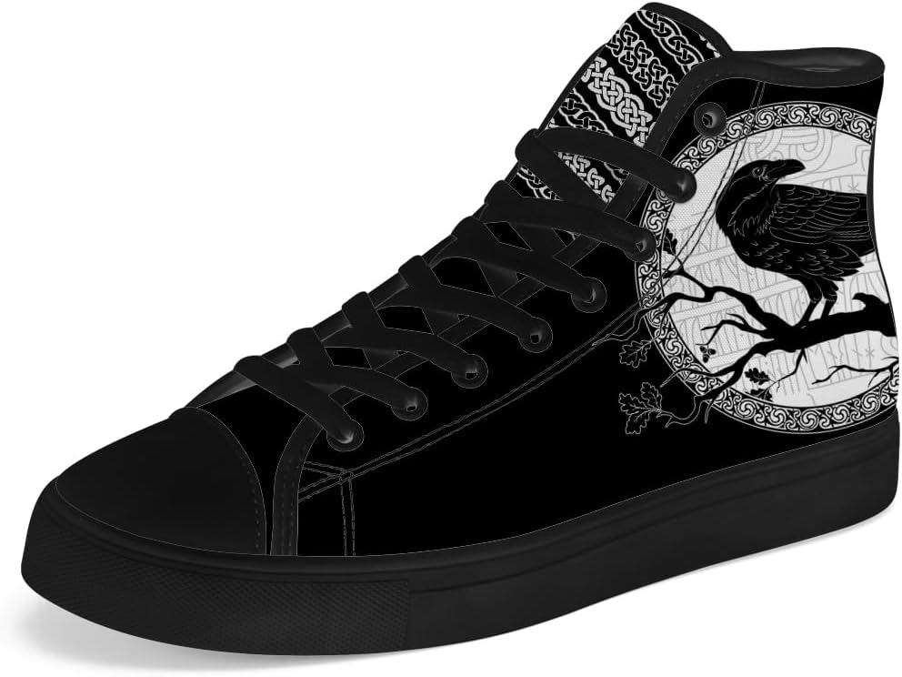 

Высокие парусиновые кроссовки для мужчин и женщин Chebing Raven High Top Canvas, черный
