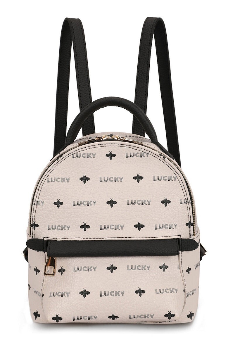 

Рюкзак из экокожи с логотипом Lucky Bees, бежевый