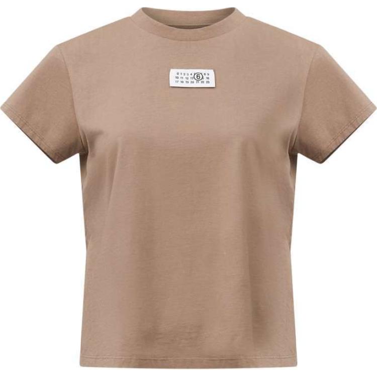 

Хлопковая футболка MM6 Maison Margiela, светло-коричневый