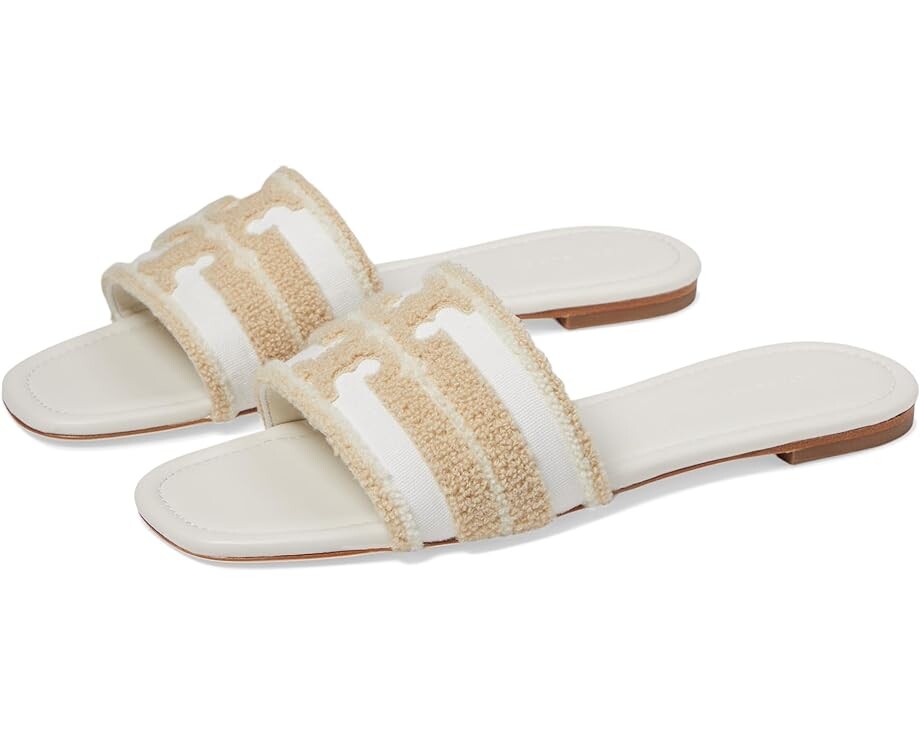 

Сандалии Tory Burch Double T Slides, цвет Natural/ Light Alabaster