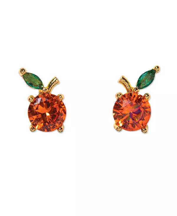 

Серьги-Гвоздики с кристаллами и позолотой в виде апельсинового сока Girls Crew, gold