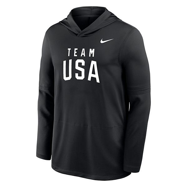 Мужская черная толстовка team usa lightweight dri-fit с длинным рукавом Nike — фото 3