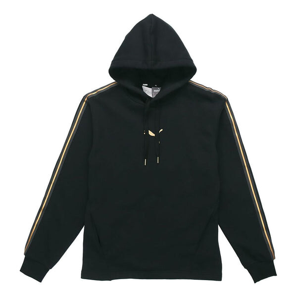 

Толстовка metallic logo hoodie 'black gold' Puma, черный