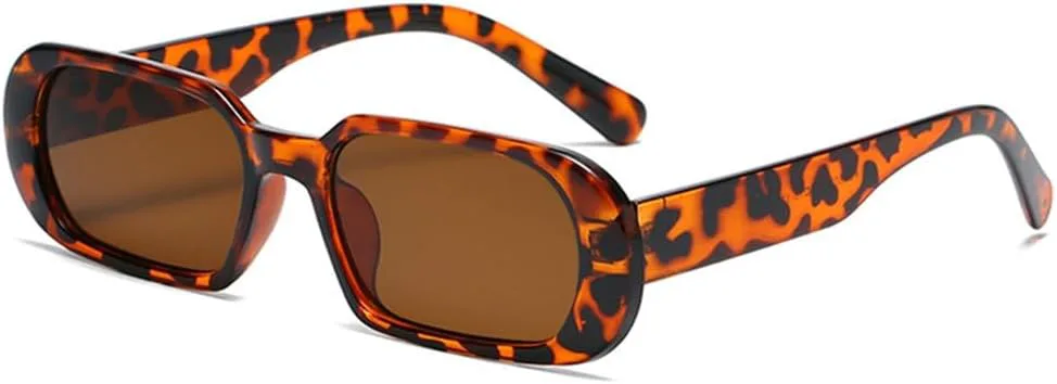 

Солнцезащитные очки прямоугольной формы 2027 года для женщин, овальные винтажные солнцезащитные очки для женщин, женские очки UV400 MTZJH, C11 Leopard Tea