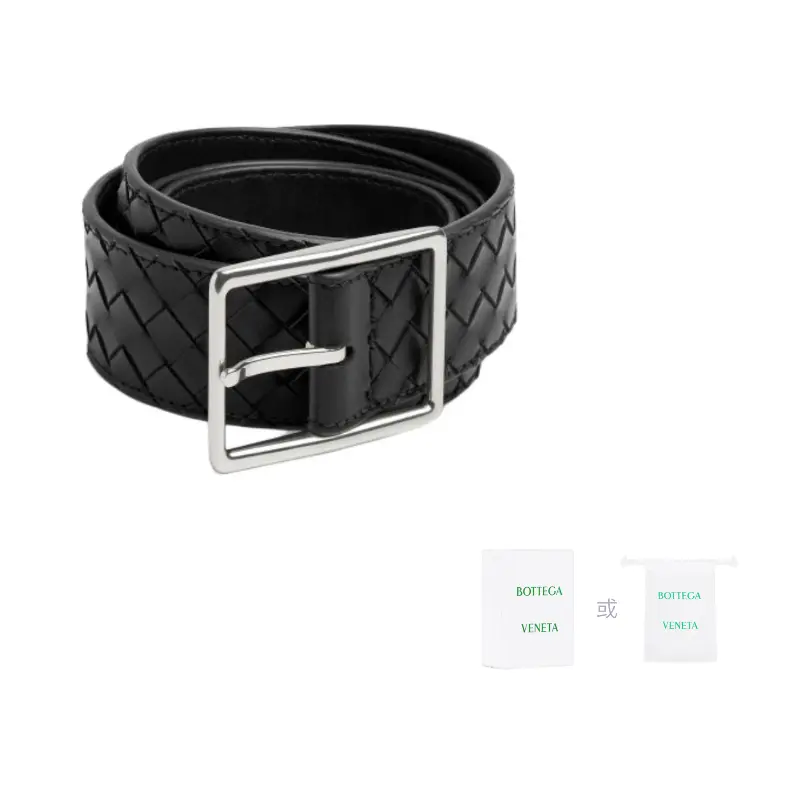

Bottega Veneta Ремень с плетёной пряжкой, Black